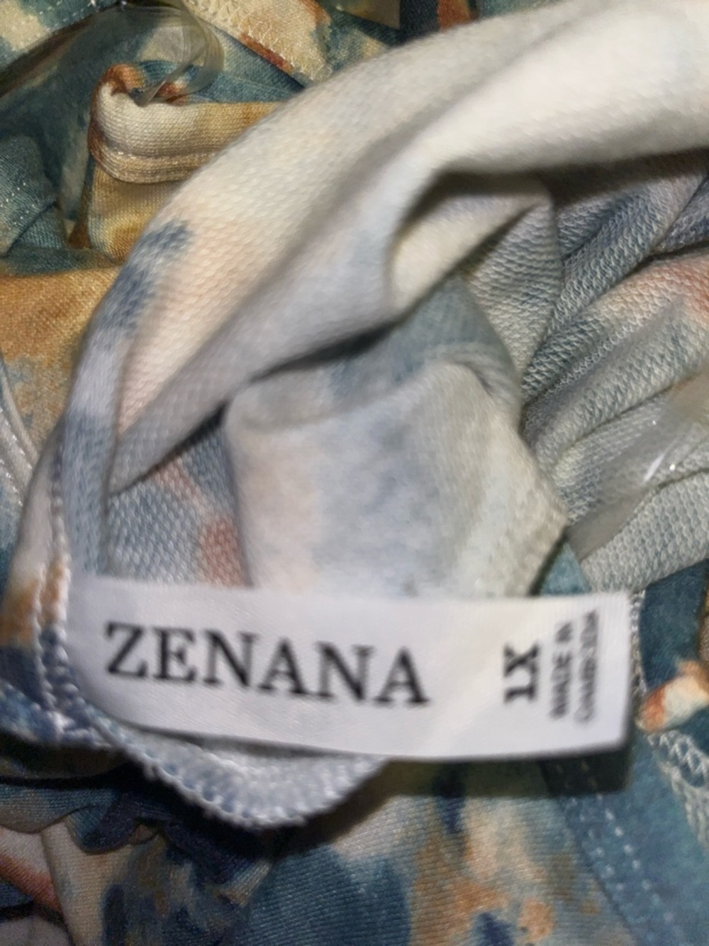 Zenana 1x Tie-Dye Maxi Slip Dress in Blue, Green and Brown - Picture 6 of 6